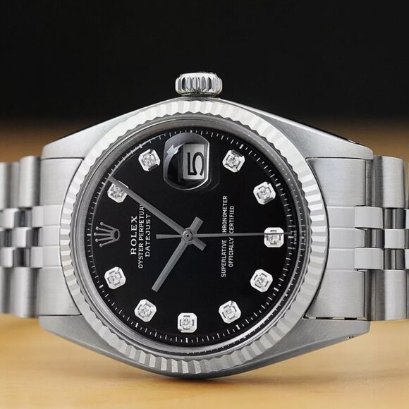 Mens Rolex Datejust 18k Gold Steel Watch W/ Box - Picture 2 of 7